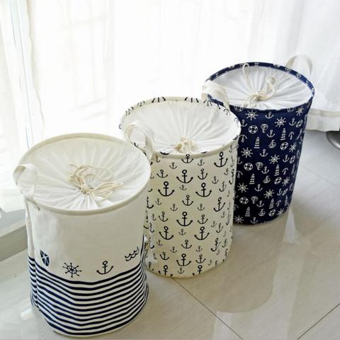 New Zakka version cloth waterproof clothes basket dirty barrel folding clothes toys creative thickened storage laundry basket ► Photo 1/6