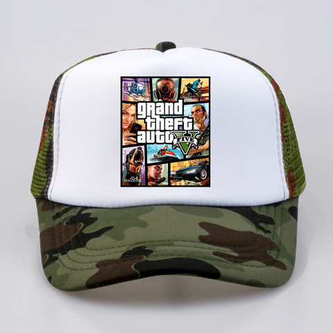 fashion Grand Theft Auto V 5 GTA 5 Baseball caps Hot Game GTA 5 Fans Cap Cool Summer Mesh Net Trucker Caps Hat ► Photo 1/6