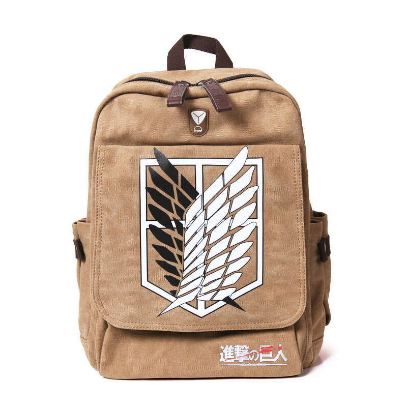 Attack On Titan Survey Corps Backpack Canvas School Bag Laptop Rucksack Satchel