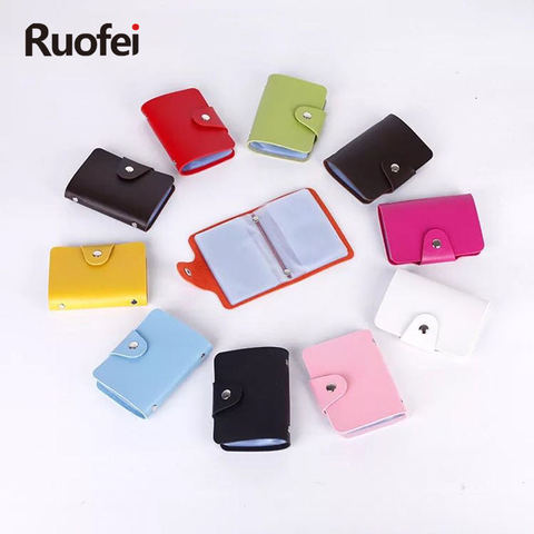 RUO FEI 12 bit new Men's Women Leather Credit Card Holder / Case Card Holder Wallet Business Card Package PU Leather Bag ► Photo 1/6