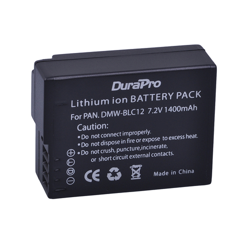 DuraPro 1400mAh DMW-BLC12 BLC12E BLC12 BP DC12 DC12U BP-DC12 Battery for Panasonic DMC GH2 G5 G6 V-LUX4 DMC-GH2 FZ1000 FZ200 ► Photo 1/6