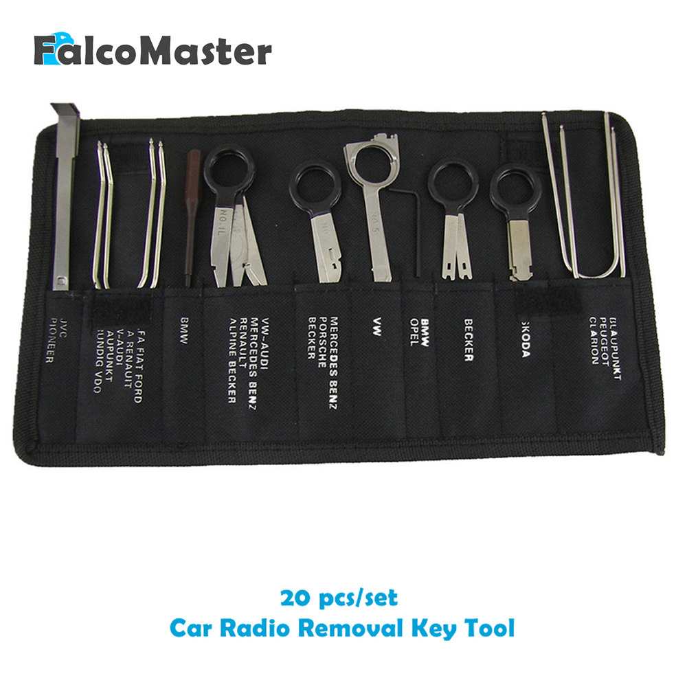 20Pc Car Radio Removal Tool Set Stereo Head Unit Stereo CD Audio Tools Keys