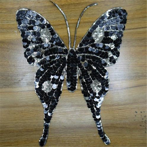 T shirt Women sweet patch sequins 31cm butterfly deal with it biker patches for clothing stickers 3d t shirt mens free shipping ► Photo 1/6