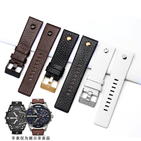 New Fashion Leather Watchband with rivet Watch Strap Belt Bracelet for diesel DZ7313 DZ7333 7322 7257 4318 7348 7334 Replacement ► Photo 1/6