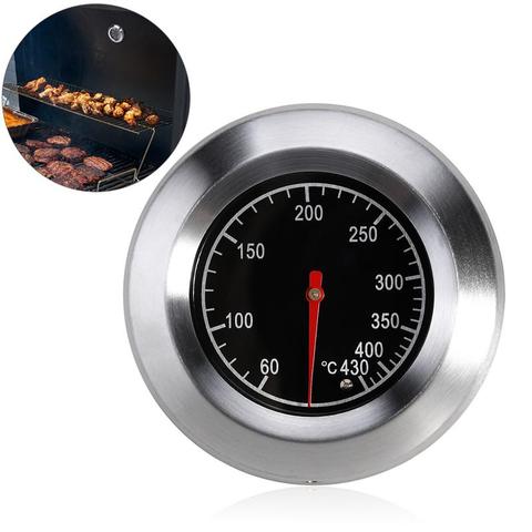 BESTOMZ 7.6cm Outdoor Stainless Steel BBQ Oven Thermometer Temp Gauge Oval Shaped BBQ Thermometer Controller Outdoor A35 ► Photo 1/6