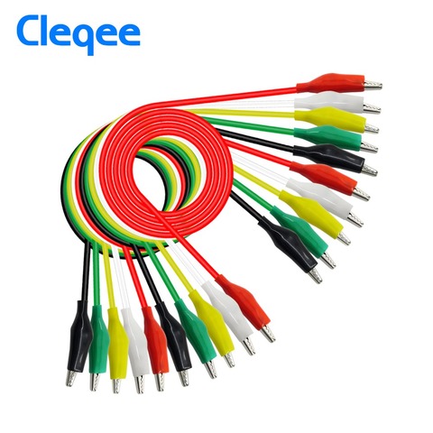 Cleqee P1025 10pcs Alligator Clips Electrical DIY Test Leads Alligator Double-ended Crocodile Clips Roach Clip Test Jumper Wire ► Photo 1/5