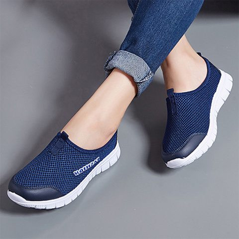 Spring Summer Women Sneakers Breathable Mesh Light Flat Loafers Casual Shoes Women Fashion Outdoor Walking Shoes Plus Size 35-43 ► Photo 1/6