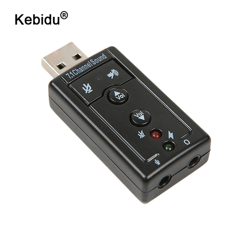 kebidu External USB AUDIO SOUND CARD ADAPTER VIRTUAL 7.1 ch USB 2.0 Mic Speaker Audio Headset Microphone 3.5mm Jack Converter ► Photo 1/6
