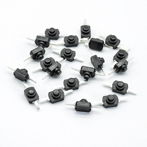 10pcs 1A 30V DC 2A 250V White/Black Latching On Off Mini Torch Push Button Switch Hot sale ► Photo 1/4