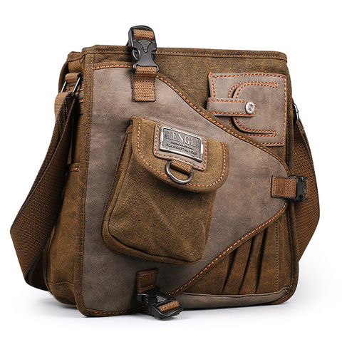 2022 Ruil Retro Canvas Shoulder Bags Multifunction Man Leisure Tooling Messenger Package Vintage Handbag European American Style ► Photo 1/6