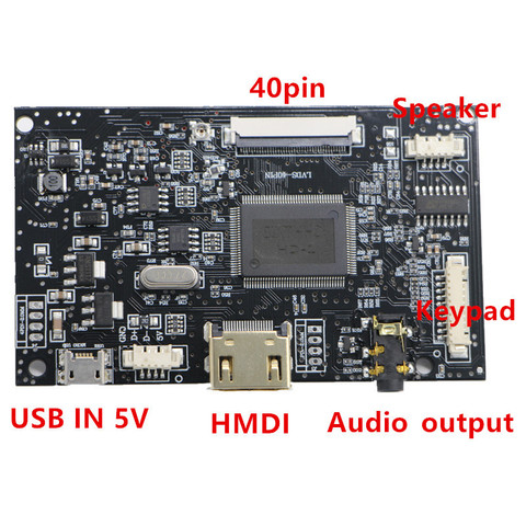 HDMI+Audio 40pin LCD Driver Controller Board Kit for Panel HJ080IA-01E EJ080NA-04C HE080IDW1 1024*768  android USB 5V ► Photo 1/6