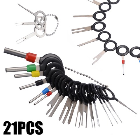 New 21pcs Automotive Wire Terminal Removal Tool Harness Connector Needle Remover Connector Pin Back Needle Remove Tool Set ► Photo 1/6