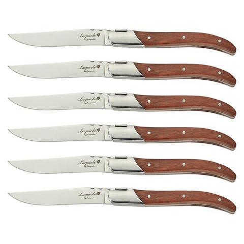 4/6/8/10PCS Dinner Knives Olive Wood Handle Table Knife Set