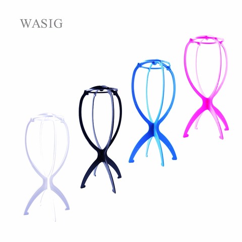 1PC Ajustable Wig Stands Plastic Hat Display Wig Head Holders18x36Cm Mannequin Head/Stand Portable Folding Wig Stand Black Pink ► Photo 1/6