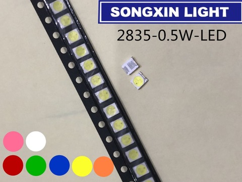 100pcs 2835 0.5W Ultra Bright SMD Led Values Red/Green/Blue/White/Yellow/Warm White/Pink/Golden yellow/UV PURPLE/Orange/Ice-BLUE ► Photo 1/6