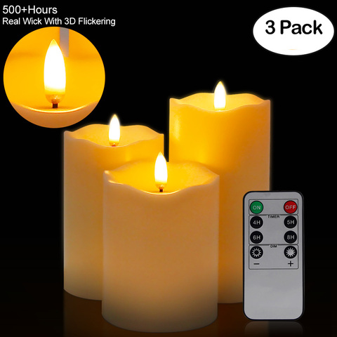 3Pcs/Set Remote Control LED Flameless Candle Lights New Year Candles Battery Powered Led Tea Lights Easter Candle With Packaging ► Photo 1/6
