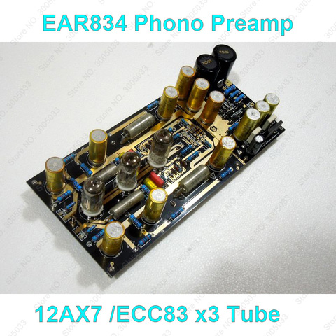 Hi-Fi EAR834 MM RIAA Tube Phono Amplifier Stereo Preamp Moving Magnet LP Turntable Pre-Ampifier DIY KIT,ECC83 12AX7 Tubes ► Photo 1/6