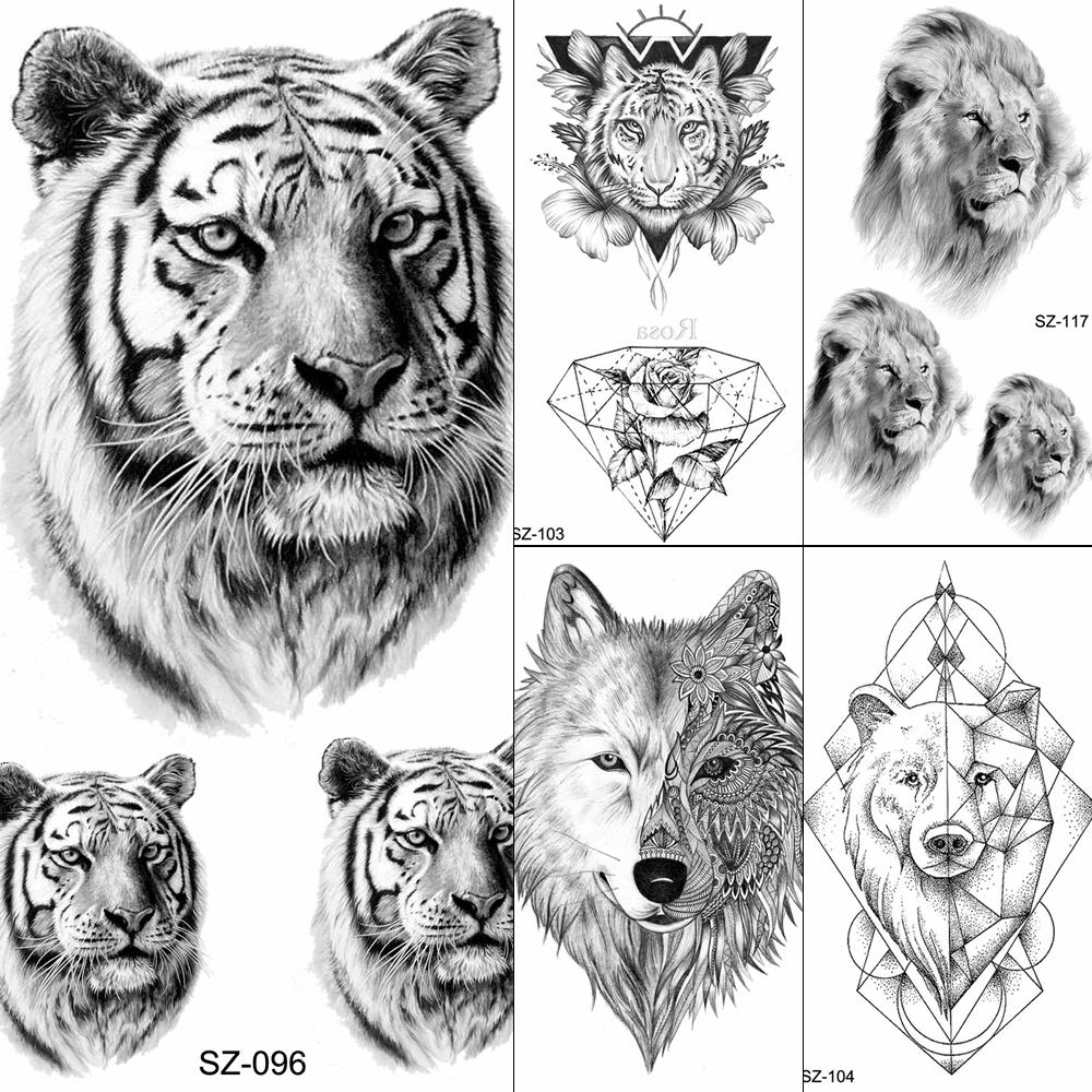 Tiger Face Design Women Tattoos Temporary Body Art Water Transfer Tatoos  Fake Animals Men Ankle Sexy Arm Tattoo Makeup Tips - Price history & Review  | AliExpress Seller - FANRUI Official Store 