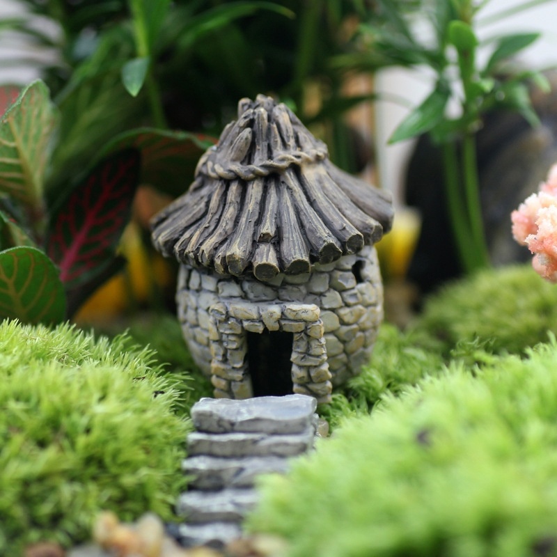 1PC Home Decoration Garden Decoration Miniature House Vintage Artificial Mini 