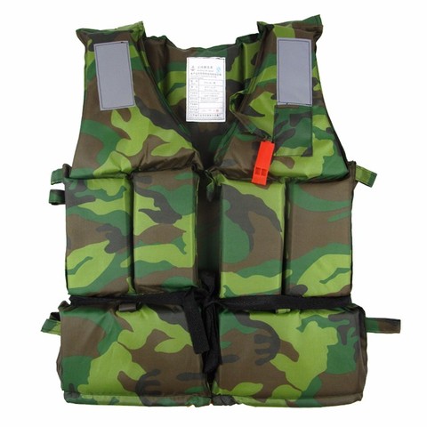 Adult life jacket professional fishing camouflage clothing swimming rafting surfing for flood control clothes vest thick ► Photo 1/3