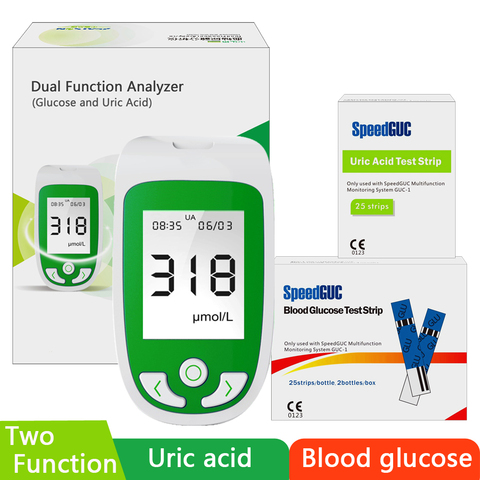 2in1 Uric acid monitoring System and blood glucose meter with Test Strips&Lancets Kit Diabetes Gout Device Test uric acid meter ► Photo 1/5