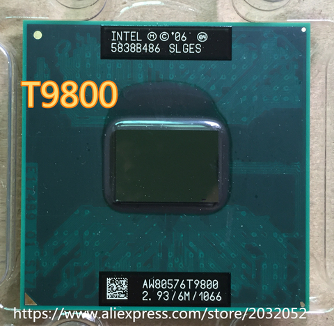 lntel CPU laptop Core 2 Duo T9800  t9800  CPU 6M Cache/2.93GHz/1066/Dual-Core Socket 479 forGM45 PM45    ► Photo 1/1