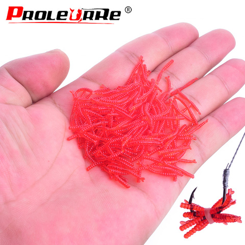 200pcs/lot fishy odor Soft Lure Red Worms 2cm EarthWorm Fishing Baits Worms Trout Fishing Lures fishing tackle carp lures PR-080 ► Photo 1/5