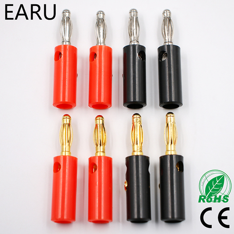10pcsAudio Speaker Screw Banana Gold Plate Plugs Connectors 4mm IN STOCK FREE SHIPPING Black Red Facotry Online Wholesale Golden ► Photo 1/6