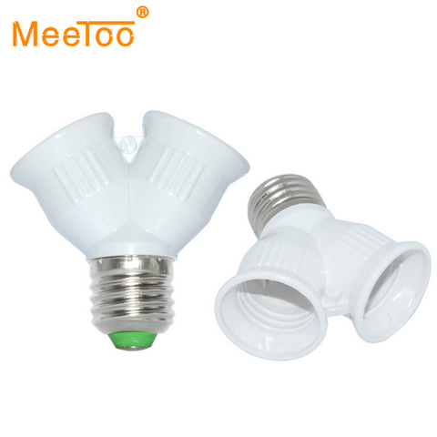MeeToo  brand E27 to 2 E27 Light Lamp Bulb Adapter Converte  2E27 Lamp Holder Converter LED CORN  URE 1PCS/LOT ► Photo 1/5