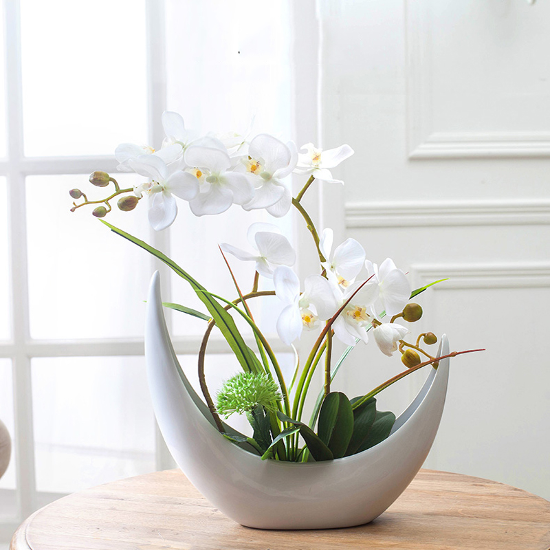 1Pcs Artificial Silk Orchid Phalaenopsis Fake Flower Wedding Home Garden Decor 