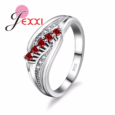 New 925 Sterling Silver Lady Promotion Shiny Zircon Crystal Openwork Multicolor Banquet Holiday Party Christmas Ring ► Photo 1/6