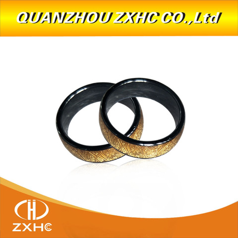 125KHZ/13.56MHZ RFID Golden Ceramics Smart Finger Ring Wear for Men or Women ► Photo 1/6