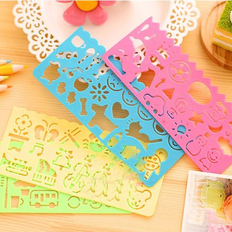 Kids Drawing Template Art Tool Painting Stencil Rulers Kit Drawing