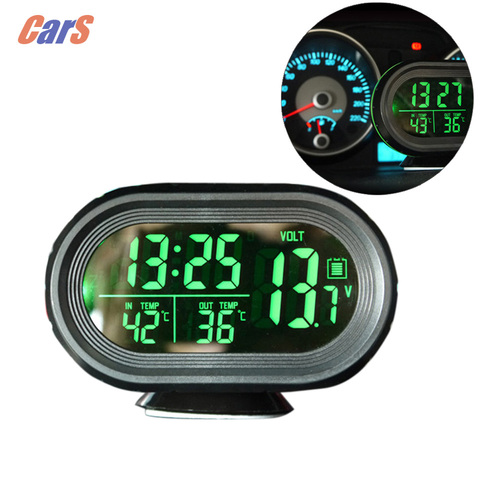 Car Voltage Monitor Car Clock Thermometer Digital Backlight Snooze Mode Vibrate Car Alert Nap Zapper Alarm for Safety ► Photo 1/6