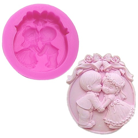 Valentine Wedding Kiss Boy Girl Couple Lover Silicone Soap DIY Mold Craft Mould Handmade Gift Candle Soap Making Mold Soap Mold ► Photo 1/3