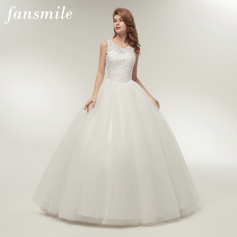 Fansmile Shiny Skirt Vestidos de Noivas Ball Gown Quality Wedding Dresses 2022 Customized Plus Size Bride Real Photo FSM-002F ► Photo 1/6
