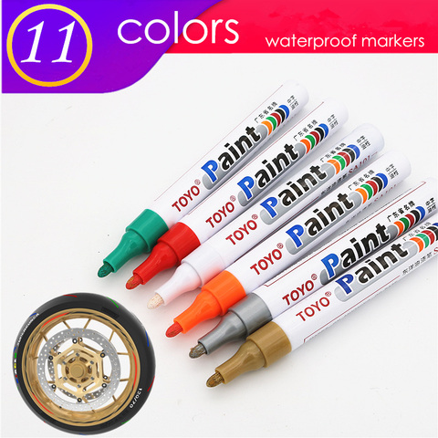 Color Waterproof Paint Marker Pen Metal  Paint Marker Pens Gold Silver -  Gold Silver - Aliexpress