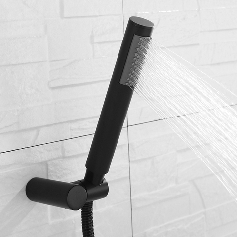 Hotel Any Stream High Pressure Hand Held Shower Head Black Bathroom Wall Mount Brass Shower Sprayer Set With Hose Shower Holder ► Photo 1/6