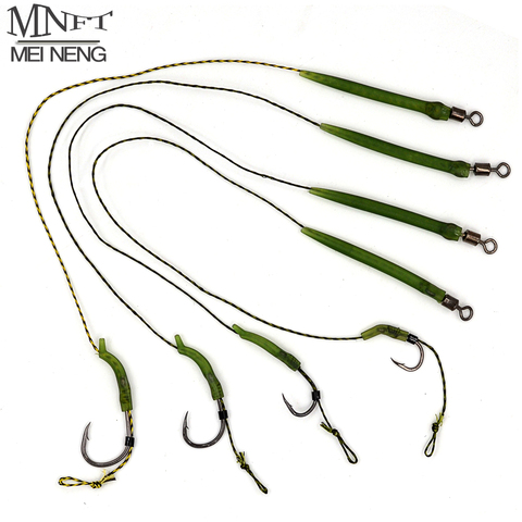 MNFT 8Pcs Carp Fishing Ready Tied Hair Chod Rigs Made Hair Combination Teflon Barbed Hooks Sizes 2# 4# 6# 8# ► Photo 1/6