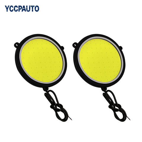 YCCPAUTO 2Pcs High Power COB LED Daytime Running Light DRL White Round LED Car Fog Lights Driving Lamp 12V Car Lights ► Photo 1/6