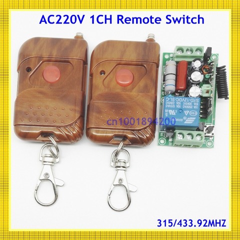 AC 220V 10A 1 Channel Wireless Relay Remote Control Switch RF Receiver 2Transmitter 315/433 LED Light Lamp Remote ON OFF Push Bu ► Photo 1/5