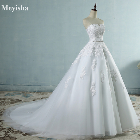 ZJ9032 lace flower Sweetheart White Ivory Fashion Sexy 2022 Wedding Dresses for brides plus size maxi size 2-26W ► Photo 1/6
