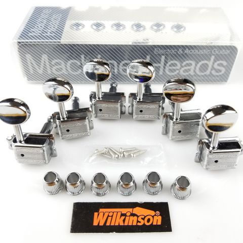 Wilkinson VINTAGE CHROME TUNERS Electric Guitar Machine Heads Tuners For ST & TL Guitar OR Similar WJ-55 Silver Tuning Pegs ► Photo 1/6