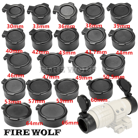 FIRE WOLF Rifle Scope Cover Quick Flip Spring Up Open Lens Cover Cap Eye Protect Objective Cap For Caliber 20 Sizes ► Photo 1/6
