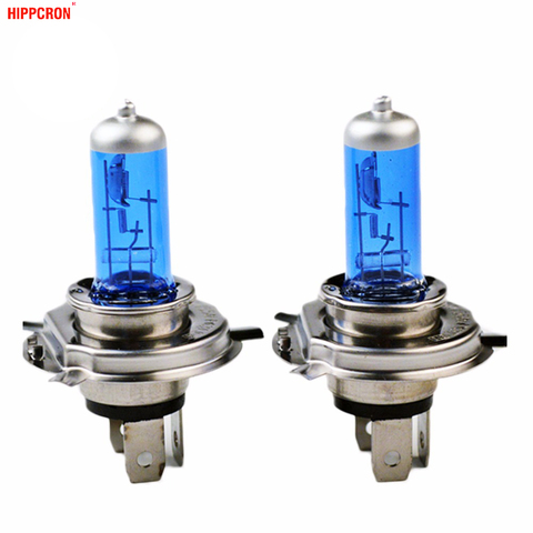 Hippcron H4 Halogen Lamp 12V 60/55W 5000K Car Halogen Bulb Xenon Dark Blue Glass Super White (2 PCS) ► Photo 1/4