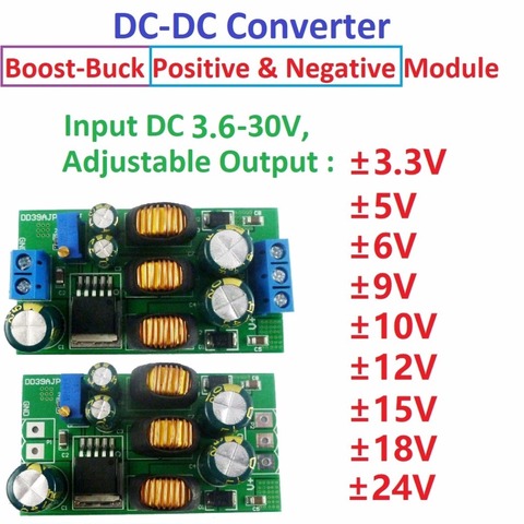 20W +- 5V 6V 9V 10V 12V 15V 24V Positive & Negative Dual Output Power Supply DC DC Step-up Boost-Buck Converter module ► Photo 1/6