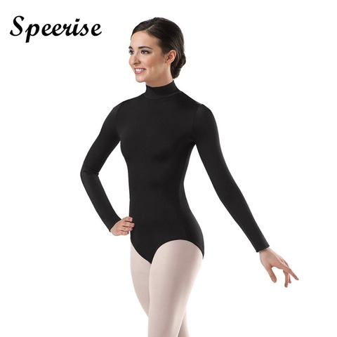Speerise Adult Turtlenect Long Sleeve Gymnastics Leotards Lycra Spandex Ballet Dance BodySuit ► Photo 1/5
