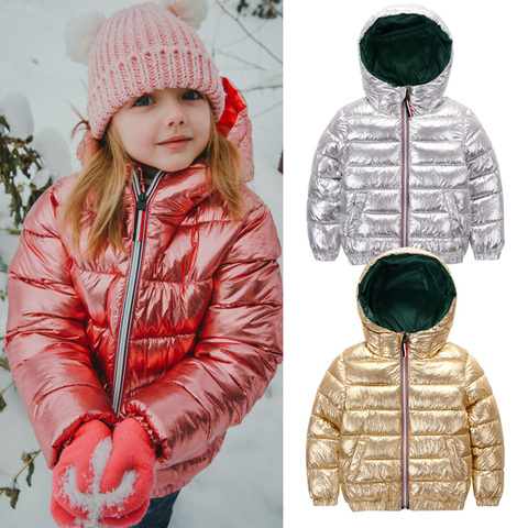 HH Girls winter coat parka kids pink gold silver down jacket for boy teenage winter jackets snowsuit russia jacket 2 8 10 years ► Photo 1/6