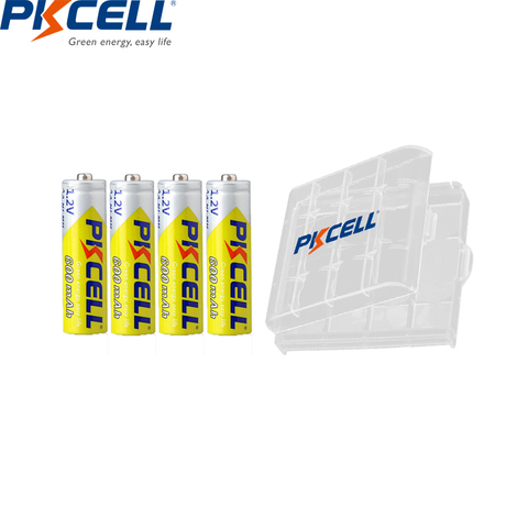 4PCS PKCELL AA battery 600mah 1.2v NIMH AA rechargeable batteries aa batteria recharge and 1pcs AA battery box for Camera toys ► Photo 1/5