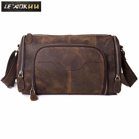 Original leather Men Fashion Shoulder crossbody Messenger Bag Designer Mochila University College Book School Student bag b258 ► Photo 1/1